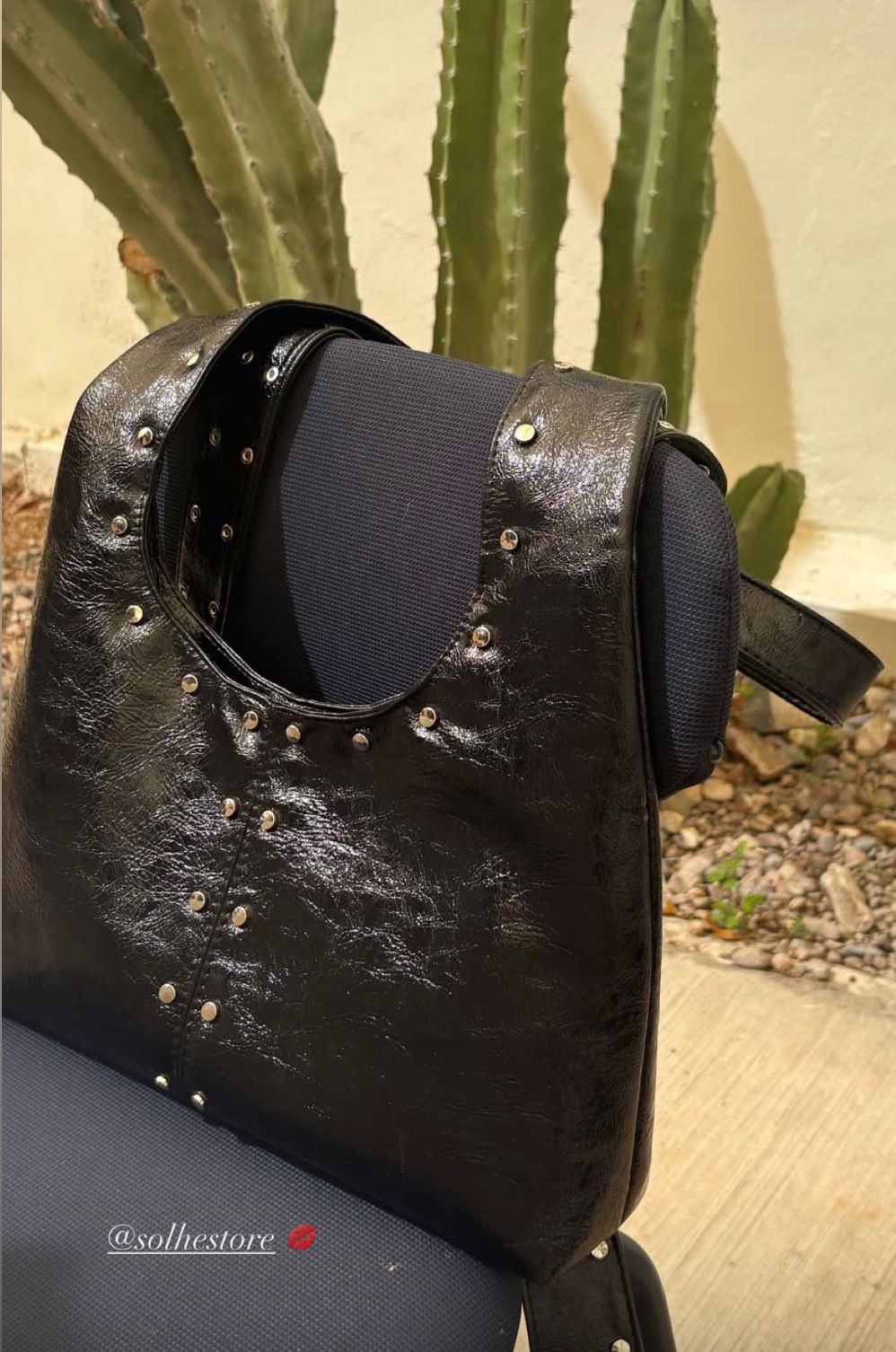 Valentina Bag Negro Metálico