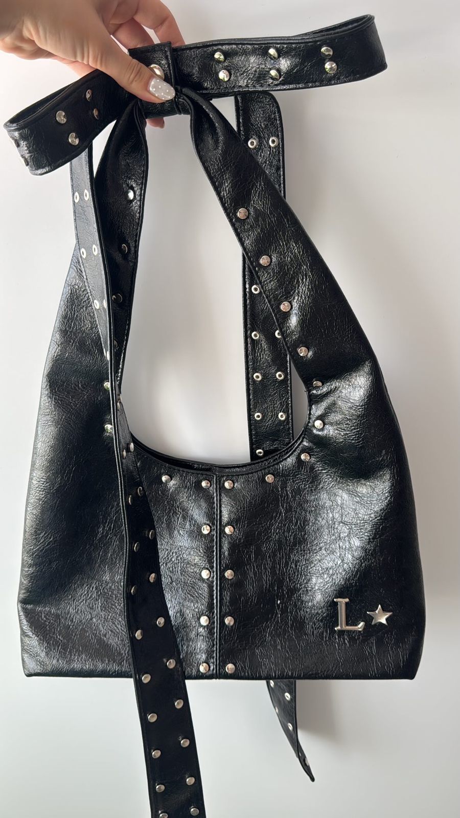 Valentina Bag Negro Metálico