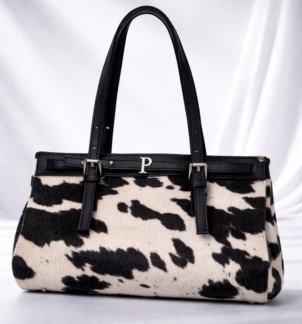 Étoile Bag Cow Print negro